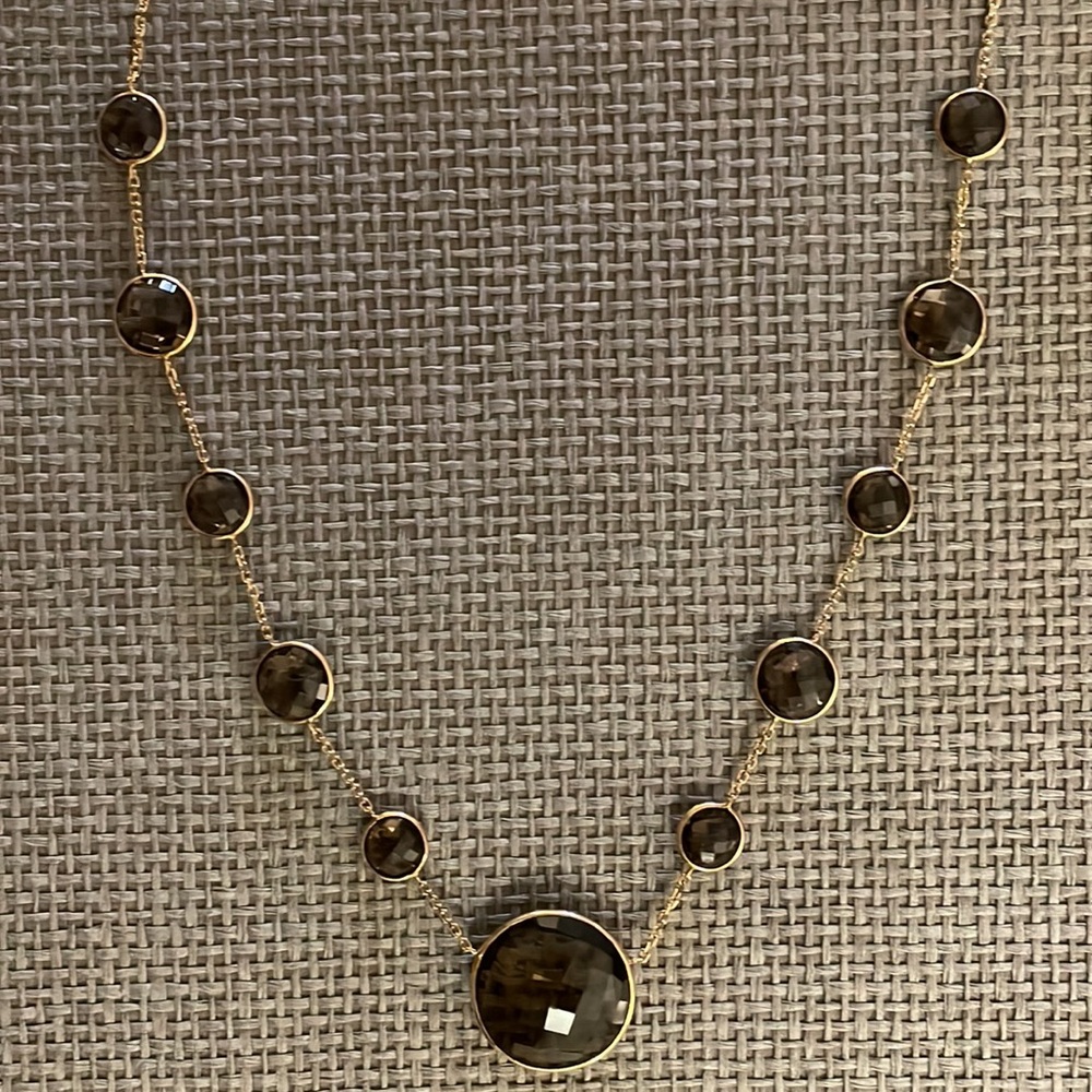 VERSANI  Smokey Quartz Necklace
